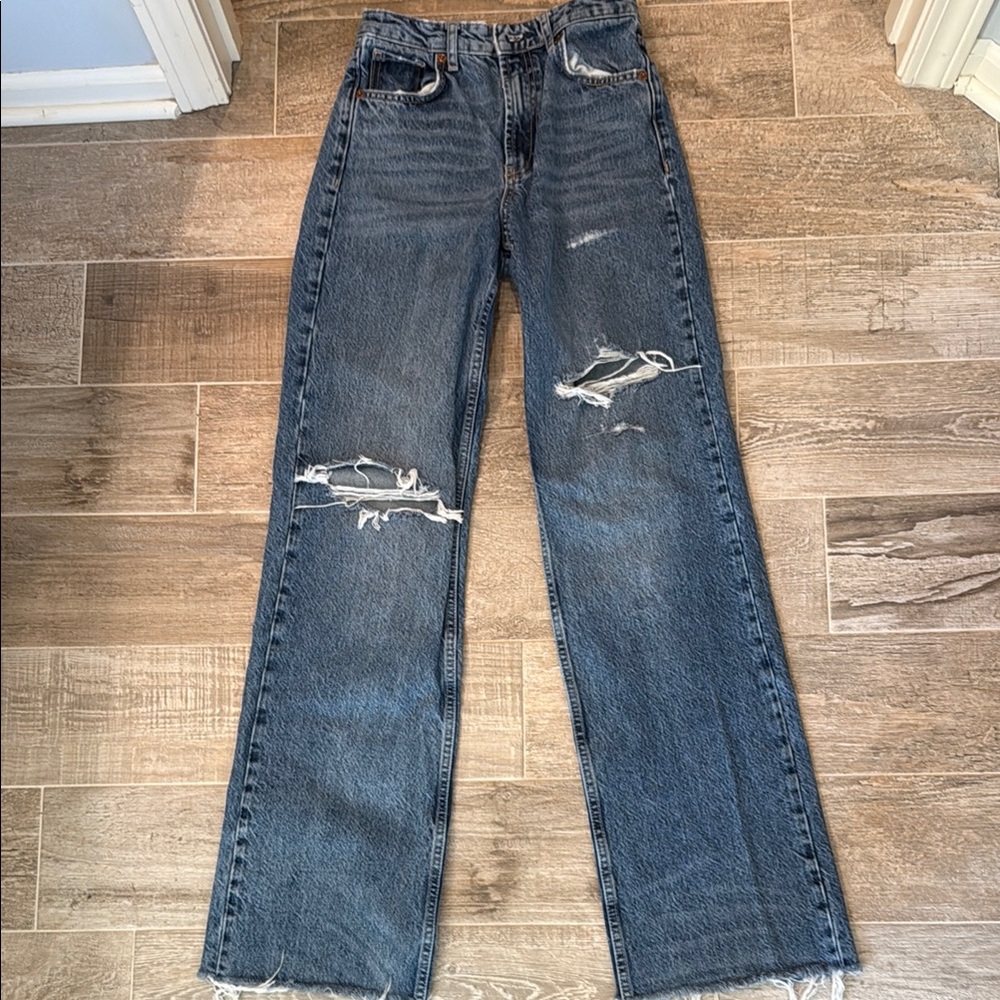 Zara Blue Wide Leg Jeans